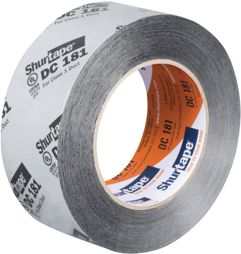 Shurtape DC 181 HVAC Grade Flex Cloth Duct Tape, 110m Length x 48mm Width, Metalized with Black Print (Pack of 1)