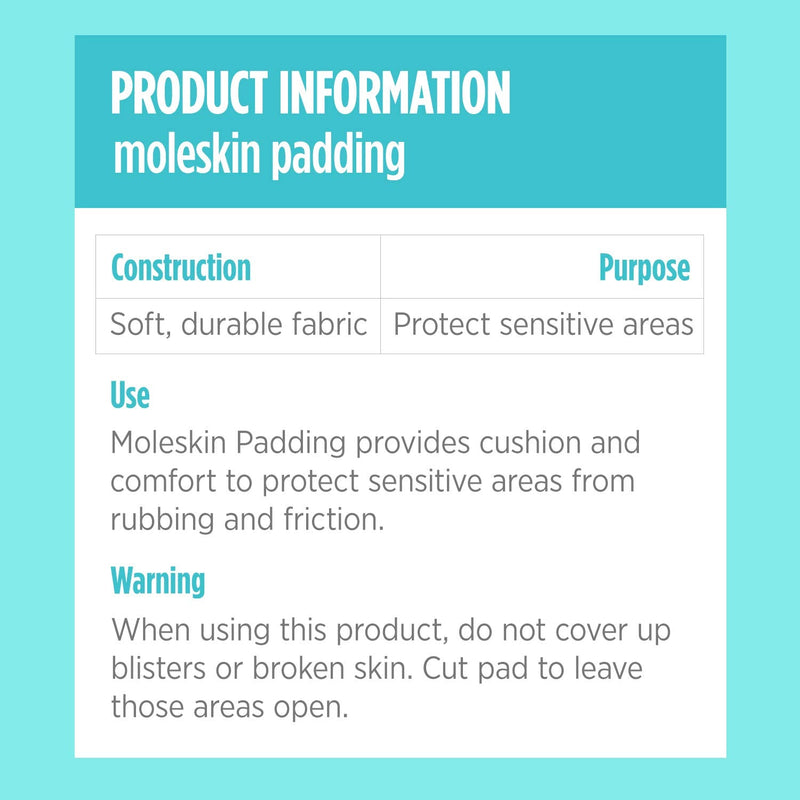Comfort Zone Super Moleskin Padding, Protects Tender Areas of The Foot from Friction, Light Brown, 3 Count, Pack of 3