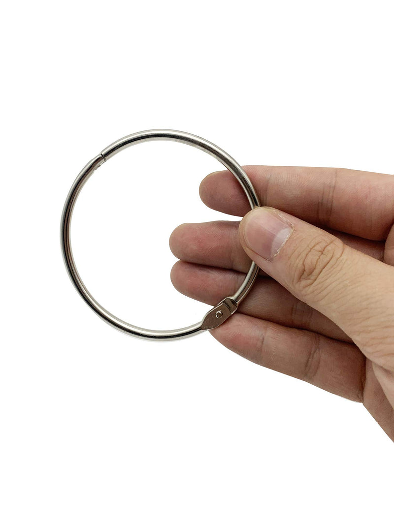 3Inch (12 Pack) Loose Leaf Binder Rings, Nickel Plated Steel Binder Rings, Keychain Key Rings, Metal Book Rings, Silver, for School, Home, or Office