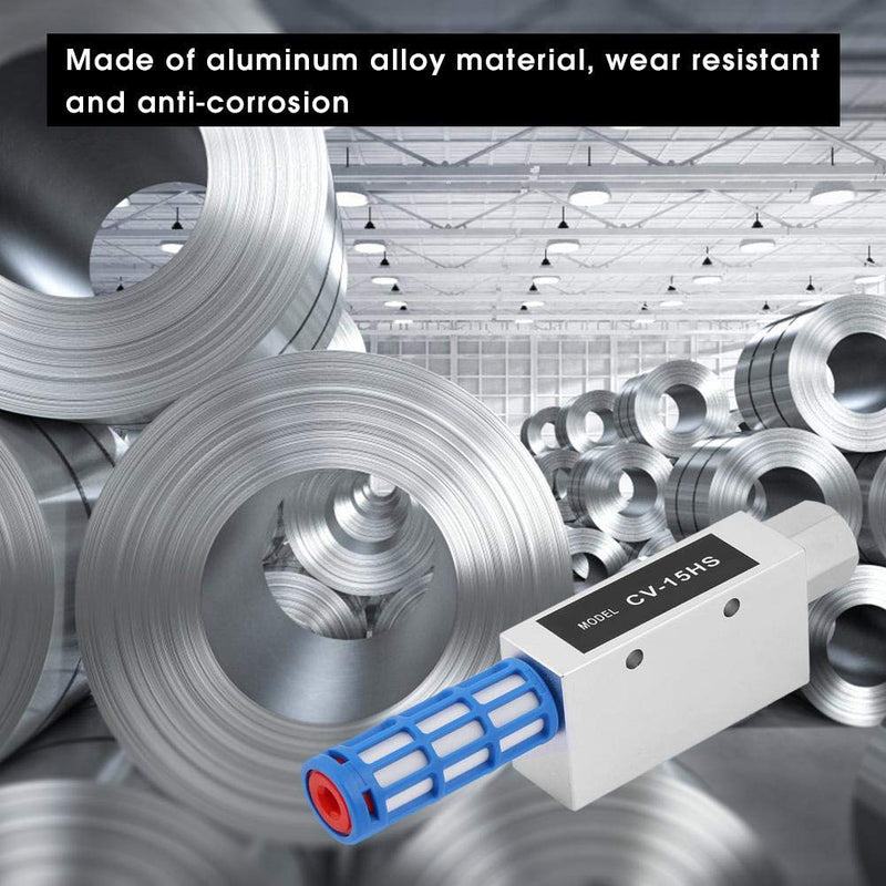 Oumefar Air Ejector for Vacuum Generator Aluminum Alloy CV-15HS Vacuum Generator Pneumatic Exhaust Compact with Silencer