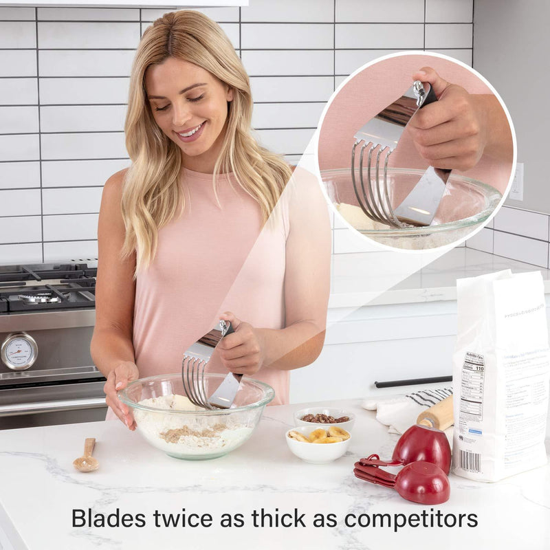 Spring Chef Dough Blender, Top Professional Pastry Cutter with Heavy Duty Stainless Steel Blades, Large Size