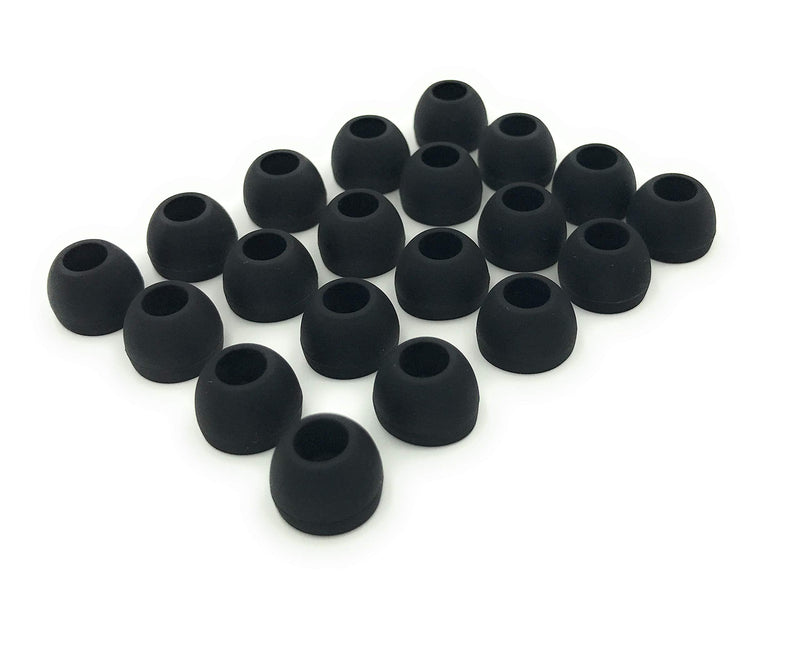 Earbudz 10 Pairs Medium Silicone Replacement Earbud Ear Buds Tips â€“ Black