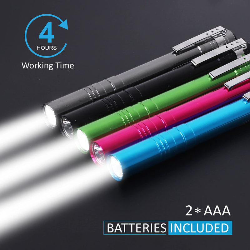 SEAMAGIC 15-Pack LED Penlight - Pocket Pen Light Flashlight with Clip, 30-Piece Dry Batteries Included, Perfect for Inspection, Repairing, Night Shift, Camping and Training Course