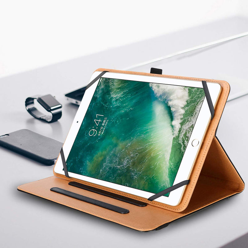 ProCase 9"-10.1" Inch Universal Tablet Case, Protective Cover Stand Folio Case for 9 10 10.1 Inch Android Touchscreen Tablet, with 360 Degree Rotatable Kickstand and Multiple Viewing Angles -Black 9-10.1 in Black