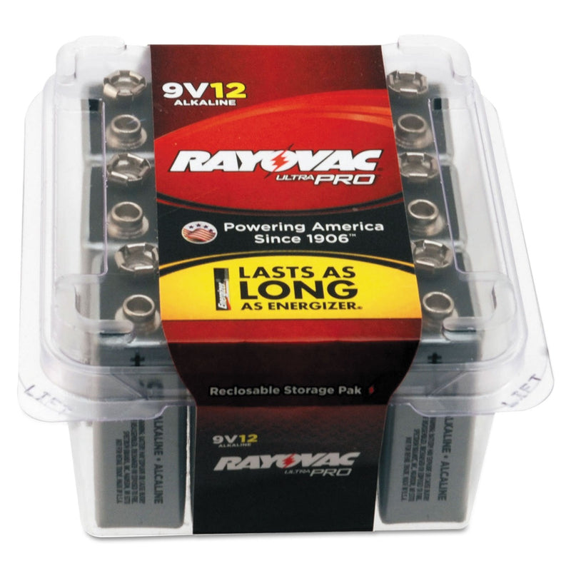 Rayovac Alkaline Ultra ProTM 9V Battery, Contractor Pack - Lot of 12