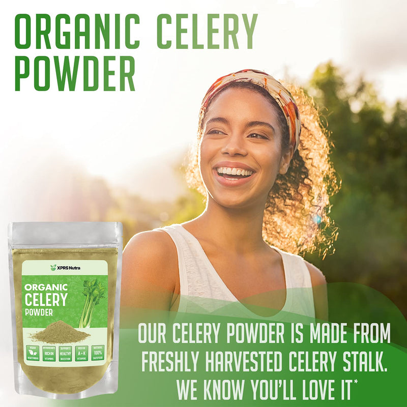 XPRS Nutra Organic Celery Powder - Celery Organic Fresh Powder Antioxidant - Premium Celery Powder Organic - Vegan Friendly Celery Fresh Powder (8 Ounce) 8 Ounce (Pack of 1)