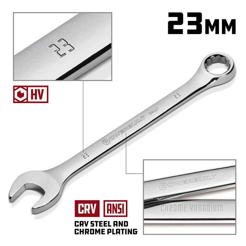 Powerbuilt 644127 Metric 23mm Polished Combination Wrench