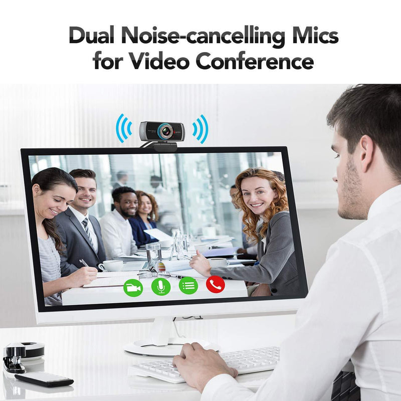 PC 1080P Webcam with Mic. USB Camera for Video Calling & Recording Video Conference/Online Teaching/Business Meeting Compatible with Computer Desktop Laptop MacBook for Windows Android iOS Linux