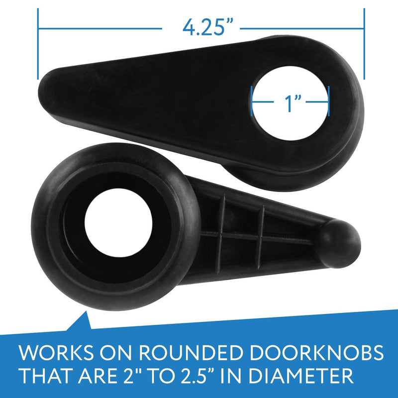 Two Pack Door Handle Extension, Soft Rubberized Doorknob Extension, Converts Knob Style Doors to Handles for Easy Accessibility for Elderly, Disabled, Children, Fits Door Knobs 2" to 2.5"