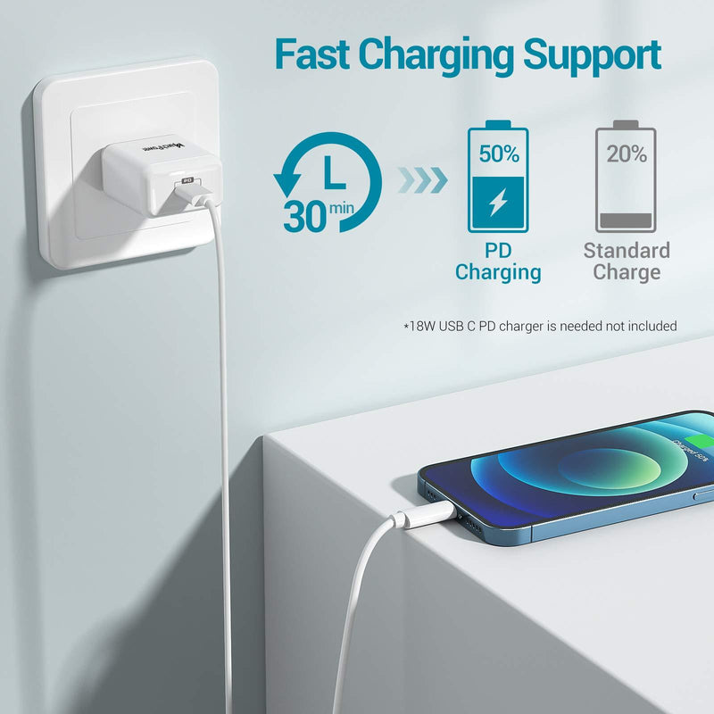 iPhone 12 Fast Charger Cable USB C to Lightning Cord - 3 Pack 6ft MFi Certified Charging Cord - Type C Port Support Quick Charging Syncing for iPhone 12 Mini Pro Max 11 SE(2020) X XS XR 8 Plus
