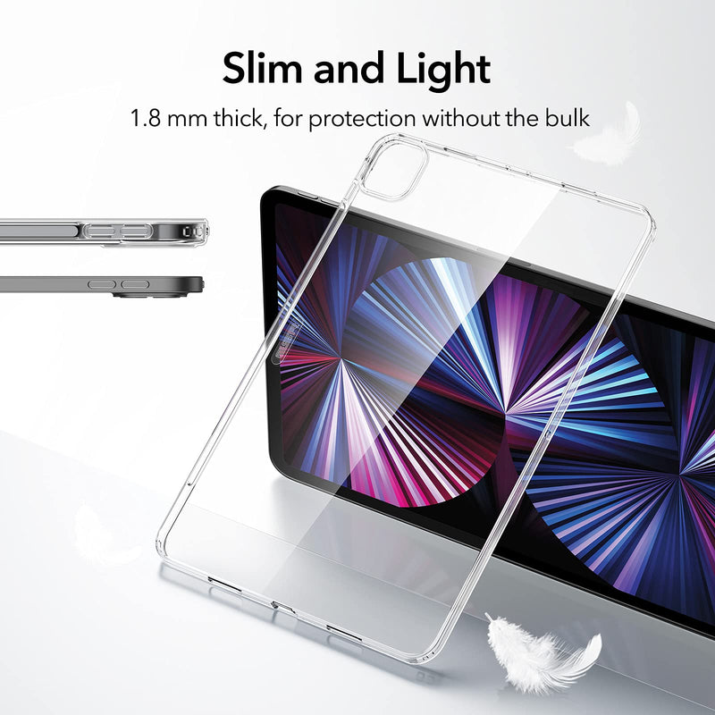 ESR Clear Case Compatible with iPad Pro 11 Inch 2021 (3rd Generation), Soft Protective Back Shell, Supports Pencil 2 Wireless Charging, Project Zero Series, Clear