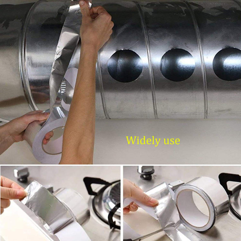 Westspark Aluminum foil Duct Tape, 2 inch Professional Grade Roll Silver Adhesive Sealing Tape for HVAC, Refrigerator, Freezer, Insulation, Patching Hot & Cold Air Ducts, Sealing, etc.