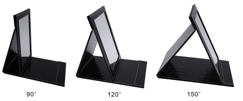 Famiry Portable Folding Vanity Mirror for Bedroom Cosmetic Dresser, Makeup Mirror with Leather Cushioned Cover for Travel