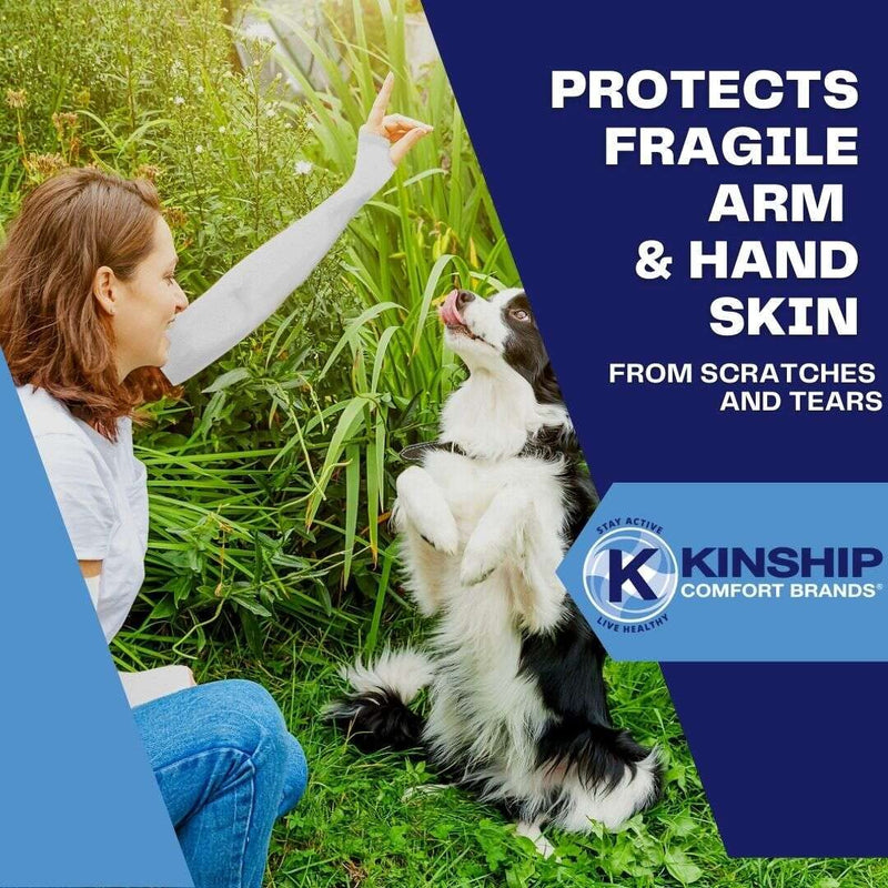 Kinship Comfort Brands Arm Skin Protector Sleeves. Keep Arm Skin safe from Abrasions, Bruising, Thin Skin Tears, and UV/Sun. Nude (2 Pair) Medium (2 Pair)