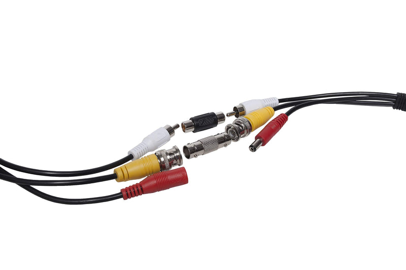 100ft HD Audio Video Security Camera BNC Power Cable Сopper - Gift BNC - Pre-Made All-in-One Extension Wire CCTV Cord with BNC RCA Connectors 30 m 3-in-1(100 Ft)