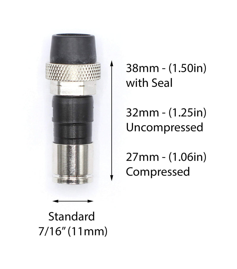 Coaxial Cable Compression Fitting Connector - for RG6 Coax Cable - with Weather Seal O Ring, Weather Boot, and Water Tight Grip (10 Pack) 10 Pack Silver