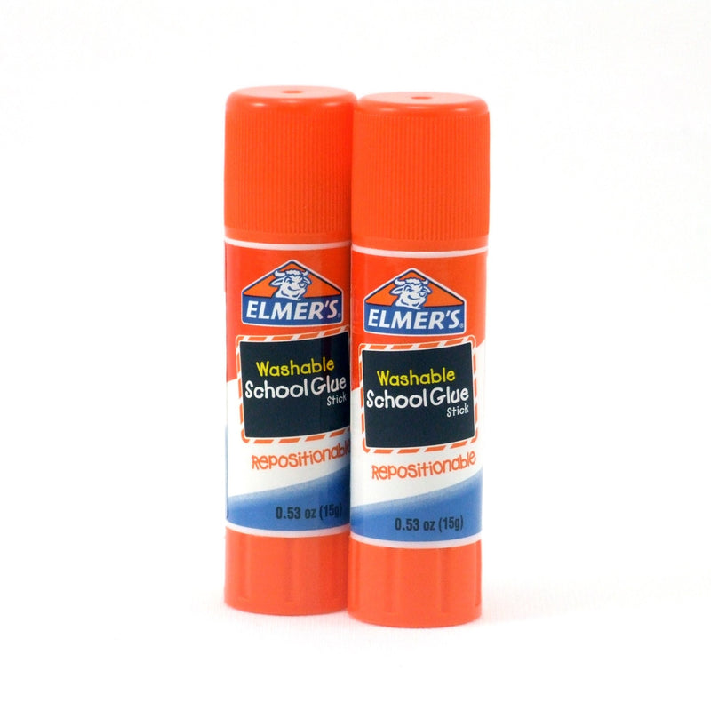 Elmer's Repositionable Washable School Glue Stick, 0.53 Ounce, 2 Count