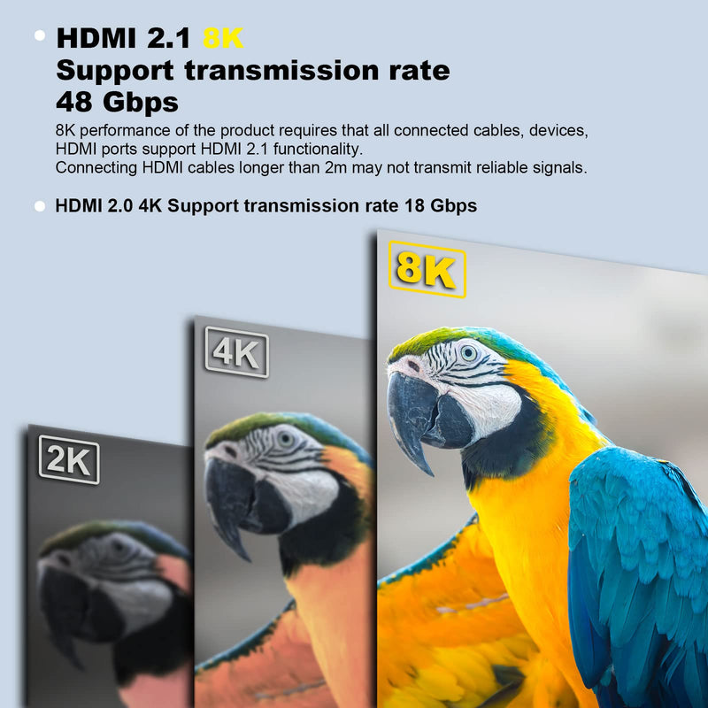 VCELINK 8K HDMI Flat 90 Degree and 270 Degree Adapter, HDMI Right Angle Adapter Male to Female HDMI 2.1 Cable Adapter with 8K@60Hz, 4K@120Hz, HDR, eARC for HDTV Switch Laptop PS4 PS5 Xbox, 2-Pack