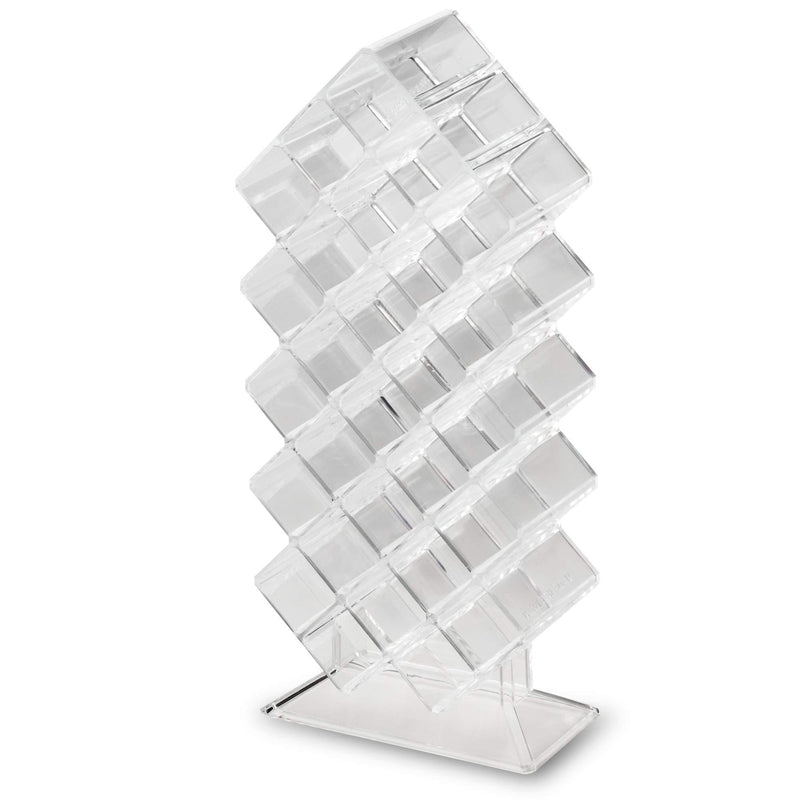 byAlegory Acrylic Lipstick Makeup Organizer | 28 Space Cosmetic Storage Designed To Stand, Lay Flat or Stack (CLEAR) 28 Space Tower Clear