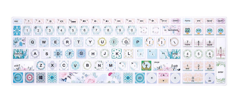 MMDW English Silicone Keyboard Cover for HP Envy x360 15.6''Series /2020 2019 Pavilion 15/Pavilion x360 15.6" Series/Envy 17 17.3" Series/Laptop 15t 17t 17-ca0011nr 17-by0040nr,Garland Z2-Garland