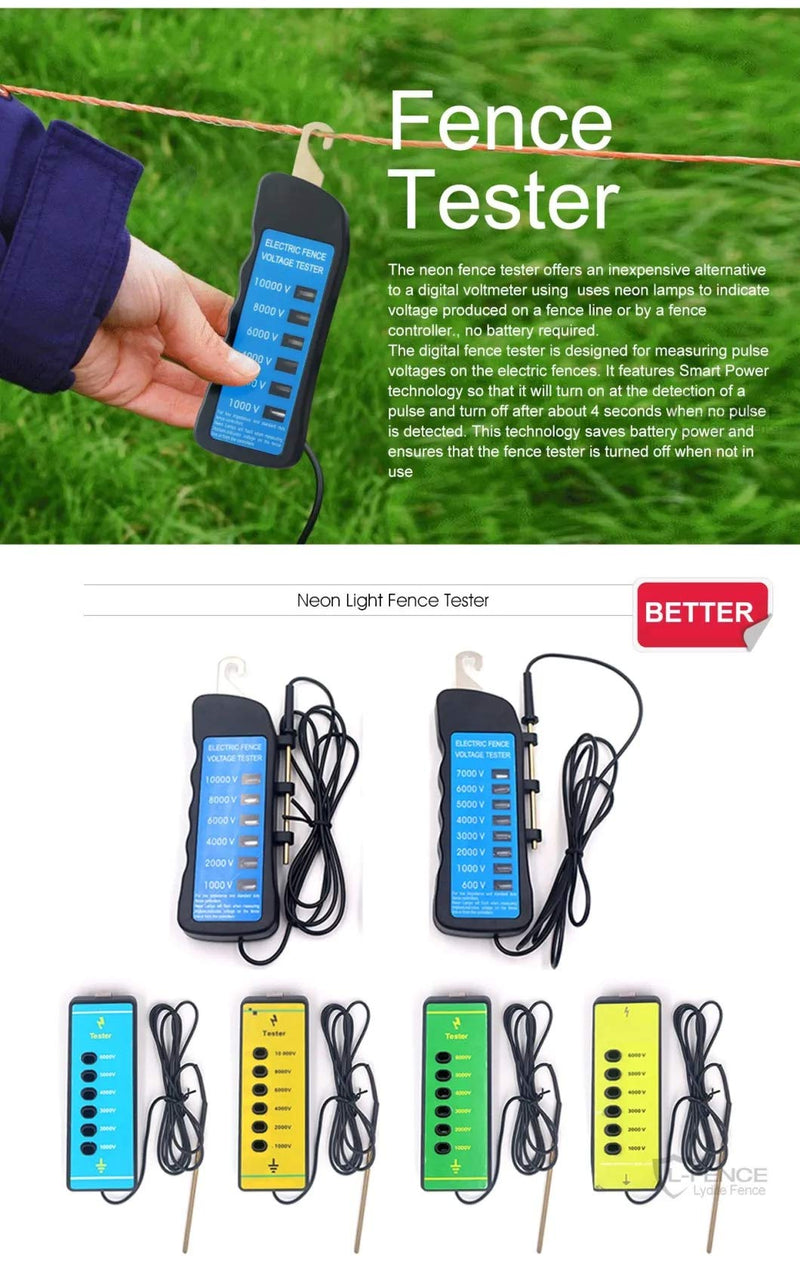 Electric Neon Light Voltmeter 7KV Farm Fence Tester