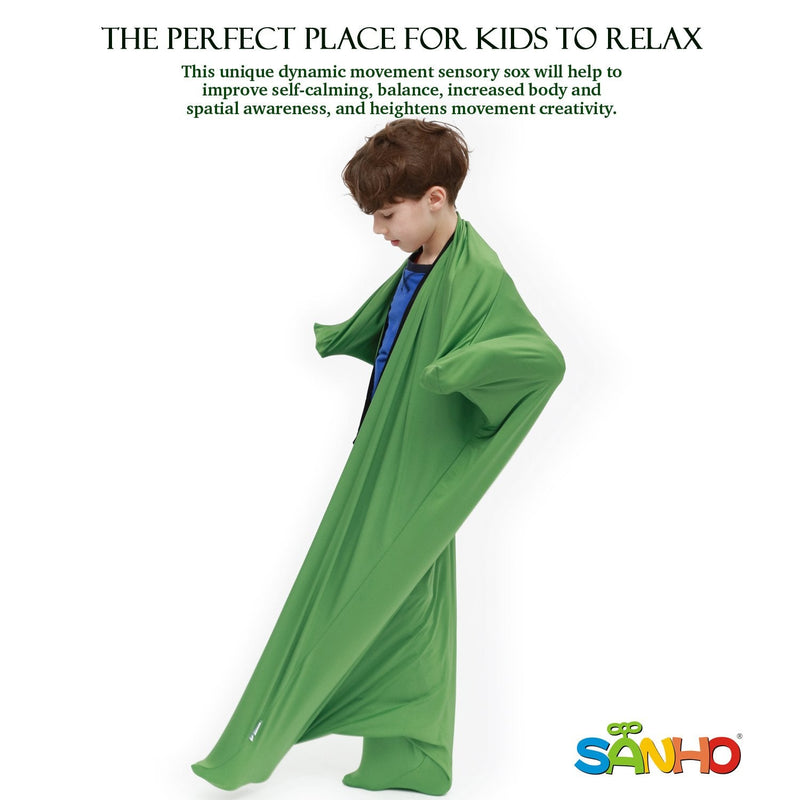 SANHO Dynamic Movement Sensory Sox - Updated Version, Large, 9-12 Years Old, 56''LX28''W Green