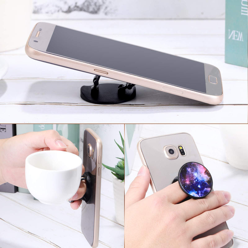 10 Pieces Phone Grip Holder Nebula Collapsible Phone Holder Self-Adhesive Sublimation Phone Holders for Smartphone and Tablets