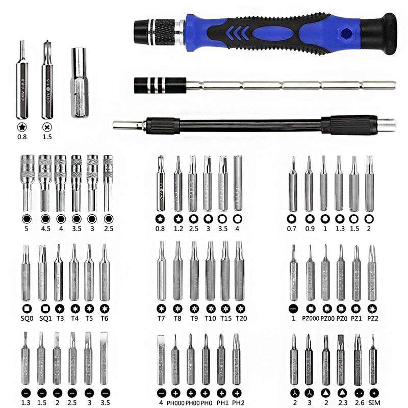 XOOL 80 in 1 Precision Screwdriver Set with Magnetic Driver Kit Professional Electronics Repair Tool Kit for Computer, PC, Mac-Book, Laptop, Tablet, iPhone, Xbox, Game Console