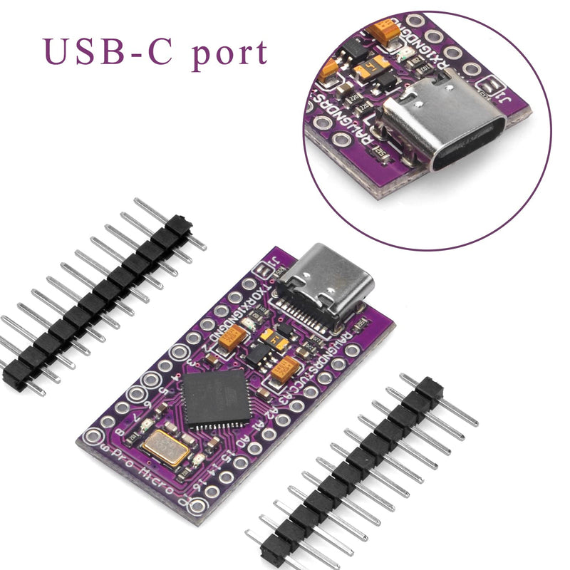 OSOYOO 1x Pro Micro Board Mega32U4 Leonardo 5V/16MHz Module Board Type C Port for Arduino x1 Pro micro