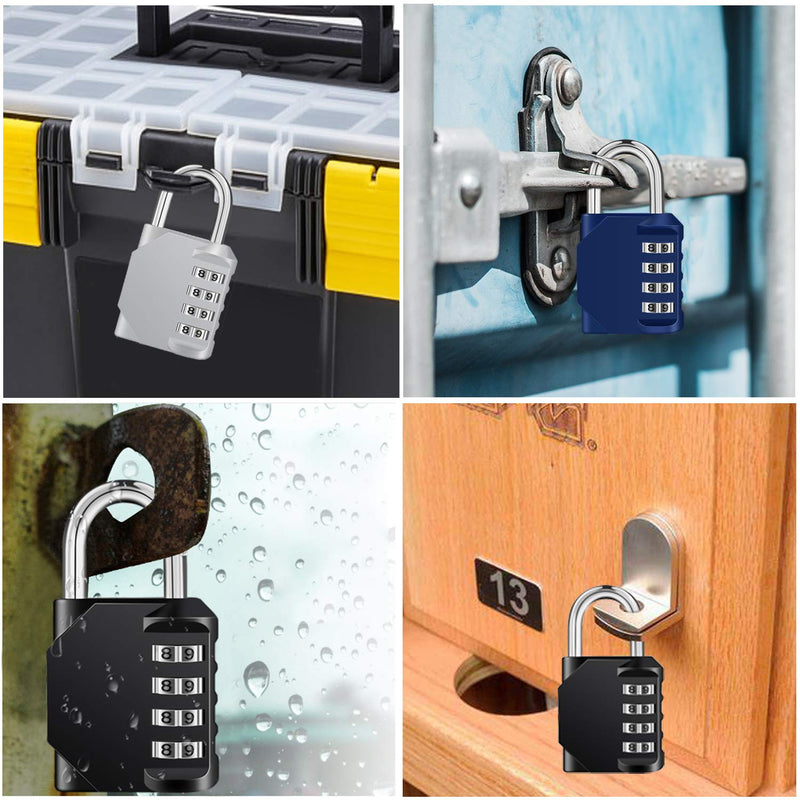 ZHEGE Combination Locker Lock, 4 Digit Outdoor Padlock for Gym, School, Gates, Doors, Fence, Hasps and Storage Blue1