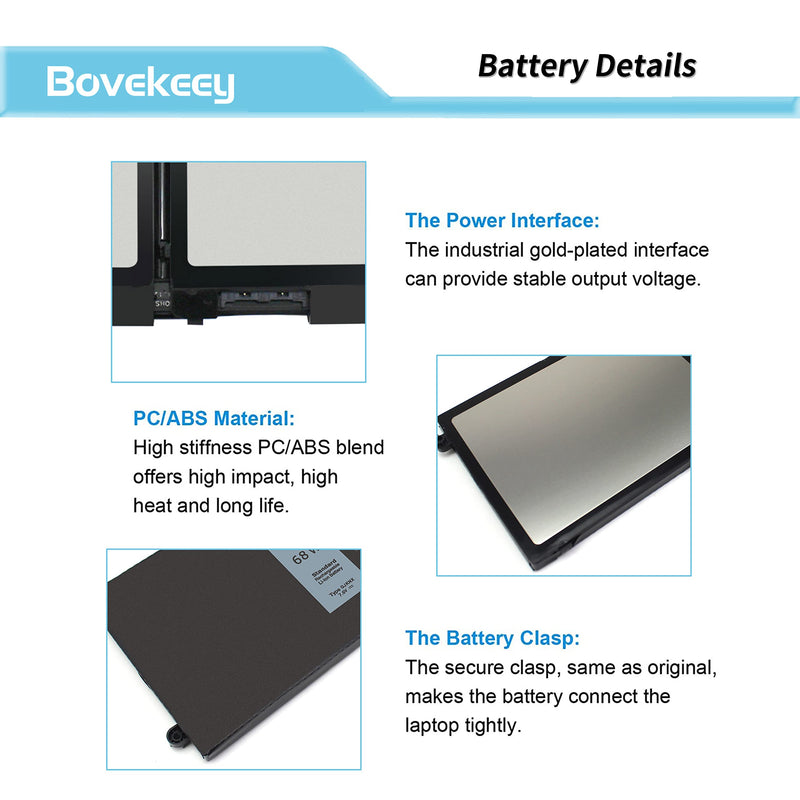 Bovekeey GJKNX Battery 68Wh for Dell Latitude 5490 5480 5580 5590 5280 5288 5488 5591 5491 5495 E5480 E5580 E5490 E5590, Precision 15 3520 3530, GD1JP DY9NT 5YHR4 7.6V