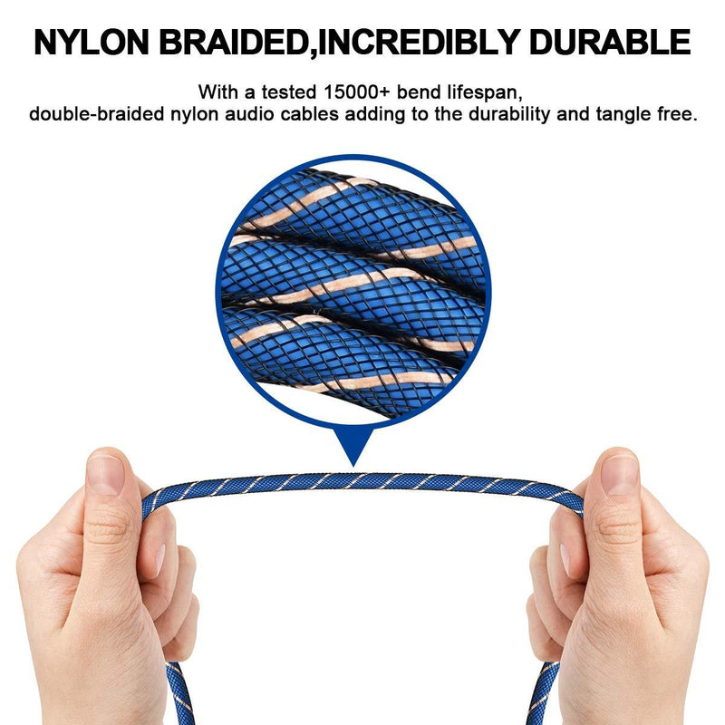 90 Degree Right Angle Aux Cable - [24K Gold-Plated,Sound Quality]EMK Audio Stereo Male to Male Cable for Laptop, Tablets, MP3 Players,Car/Home Aux Stereo, Speaker or More (16Ft/5Meters) 16Ft/5Meters