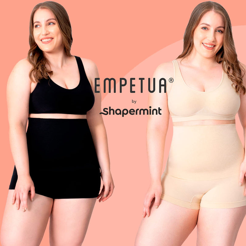 Shapermint High Waisted Body Shaper Boyshorts Tummy Control Waist Slimming and Back Smoothing Shapewear for Women Plus Size Black Small