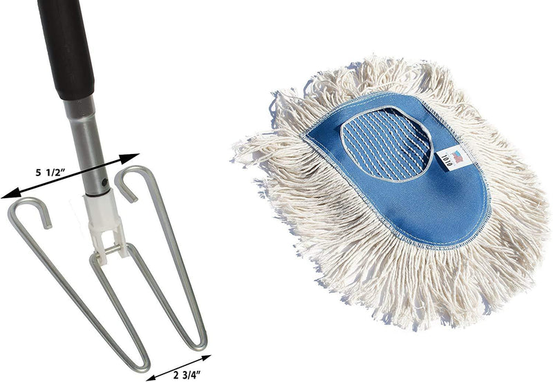 Nine Forty Industrial Strength Ultimate Cotton Floor Dust Mop Wedge Refill | Commercial Cleaner Mop Head Replacement - 2 Pack
