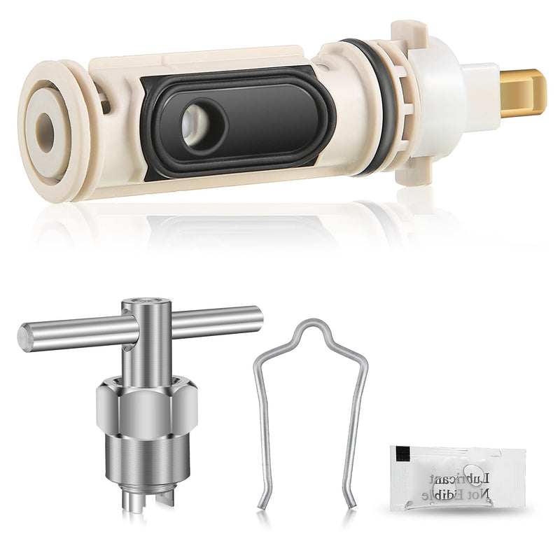 Faucet Cartridge Parts Replacement with Puller & Retainer Clip, Compatible with 1222 Moen Tub Shower, One-Handle Posi Temp Faucet Cartridge, Removal Tool for Bathtub Valve Parts Repair