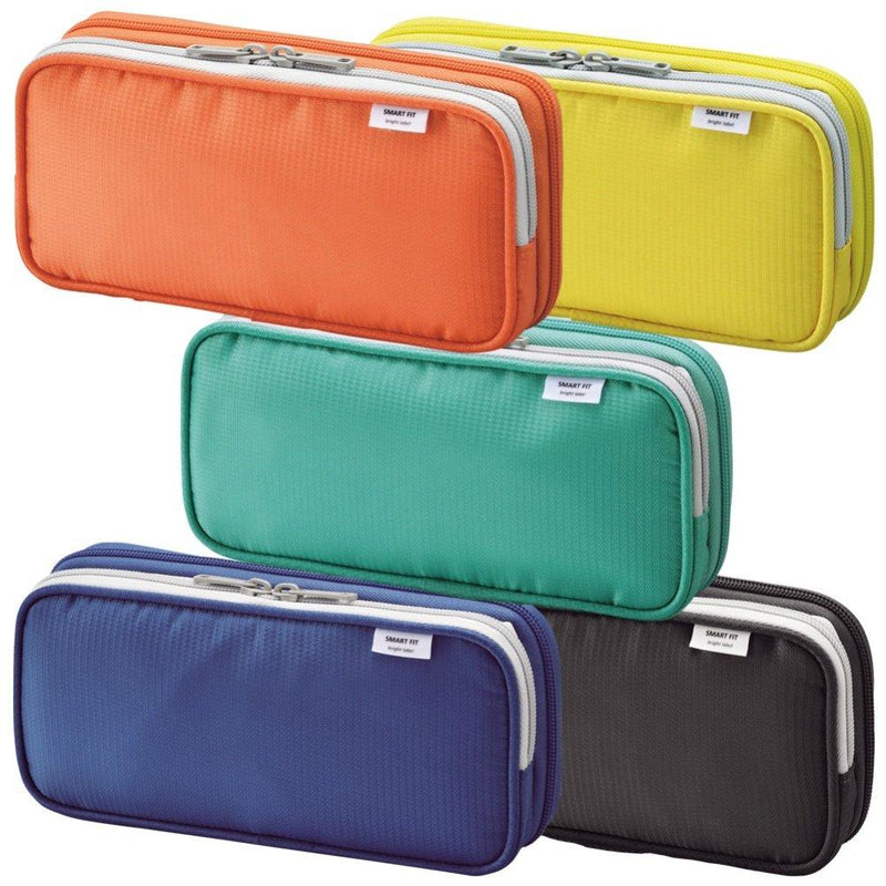 LIHIT LAB Double Pen Case, Large, 4.1 x 8.7", Black (A7661-24) (A-7661-24) 4.1" x 8.7"