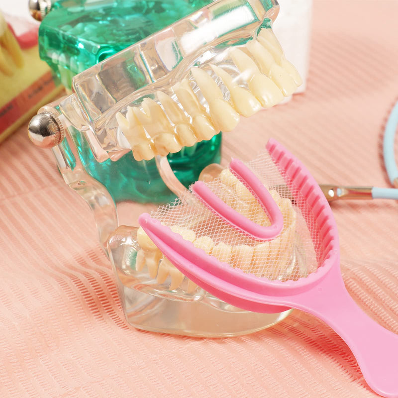 JMU Bite Registration Trays Full Arch, 30 Pcs Pink Disposable Dental Impression Trays