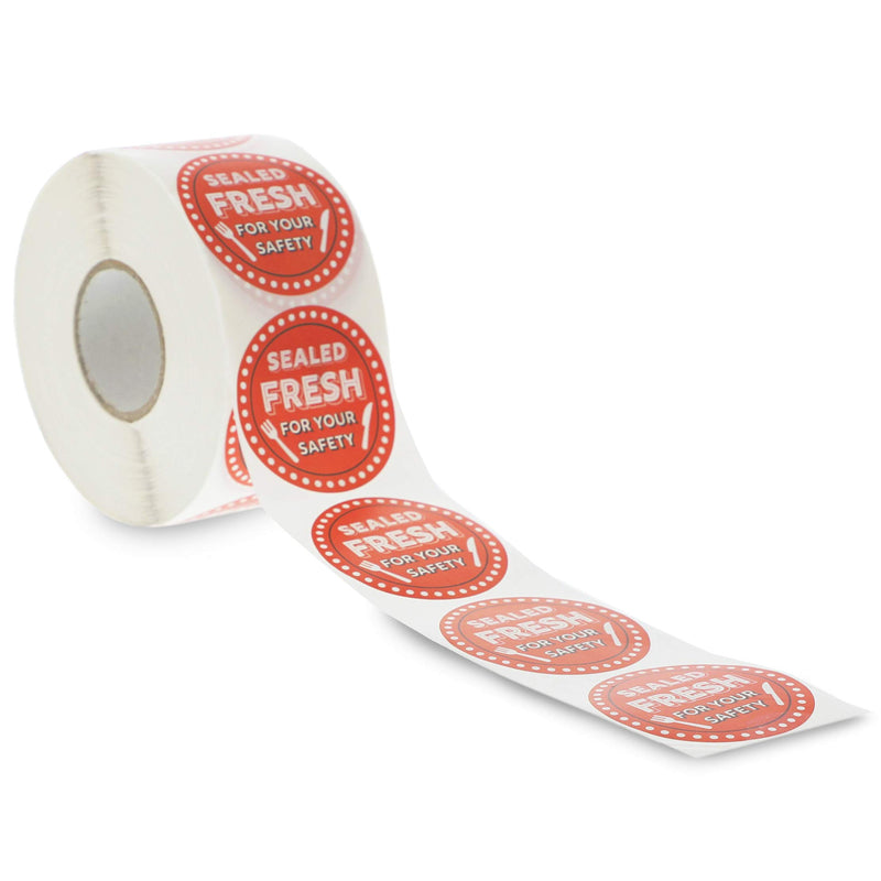 Tamper Evident Labels, Sealed Fresh for Your Safety Stickers (2 in, 1000 Pieces)