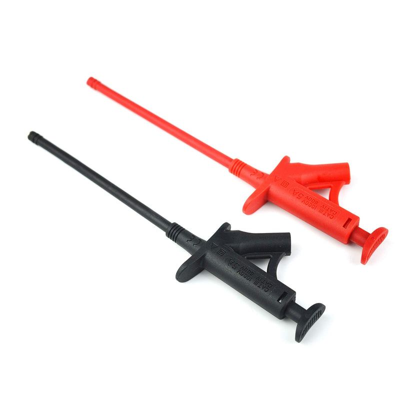 ZIBOO ZB-T15 Flexible Test Hook Clip,Professional IC Test Hook Clip Grabbers Probe Jumper,High Voltage Flexible Test Hook Clip Insulated Quick for Multimeters, Clamp Meters and Automobile Inspection