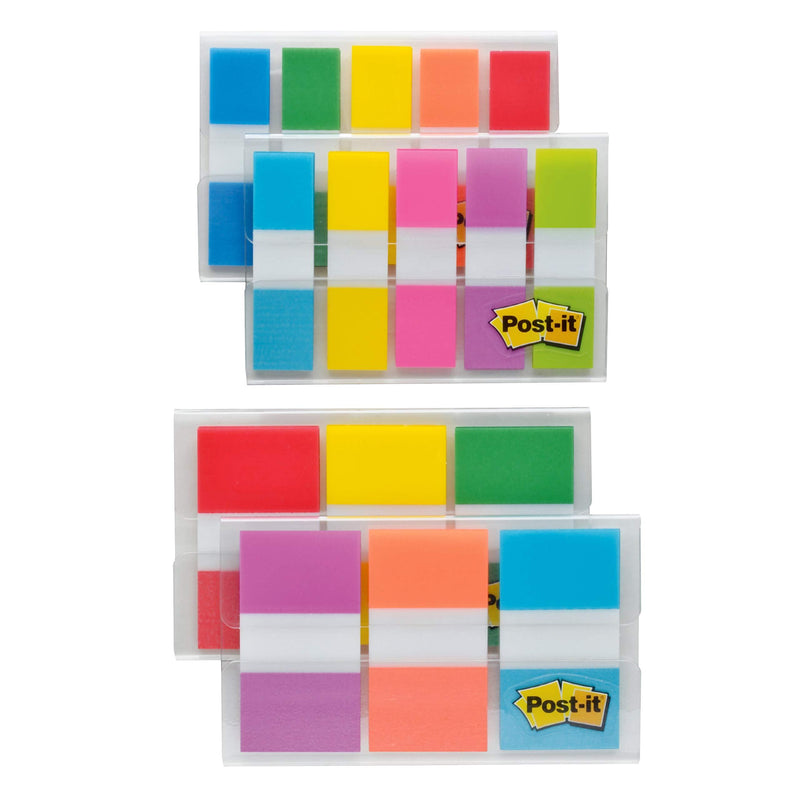 Post-it Flags Assorted Color Combo Pack, 320 Flags Total, 200 1-Inch Wide Flags and 120.5-Inch Wide Flags, 4 On-The-Go Dispensers/Pack (683XL1)