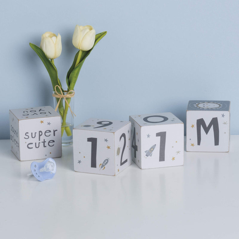 Primitives by Kathy Baby Milestone Blocks, Set of 4, Galaxy