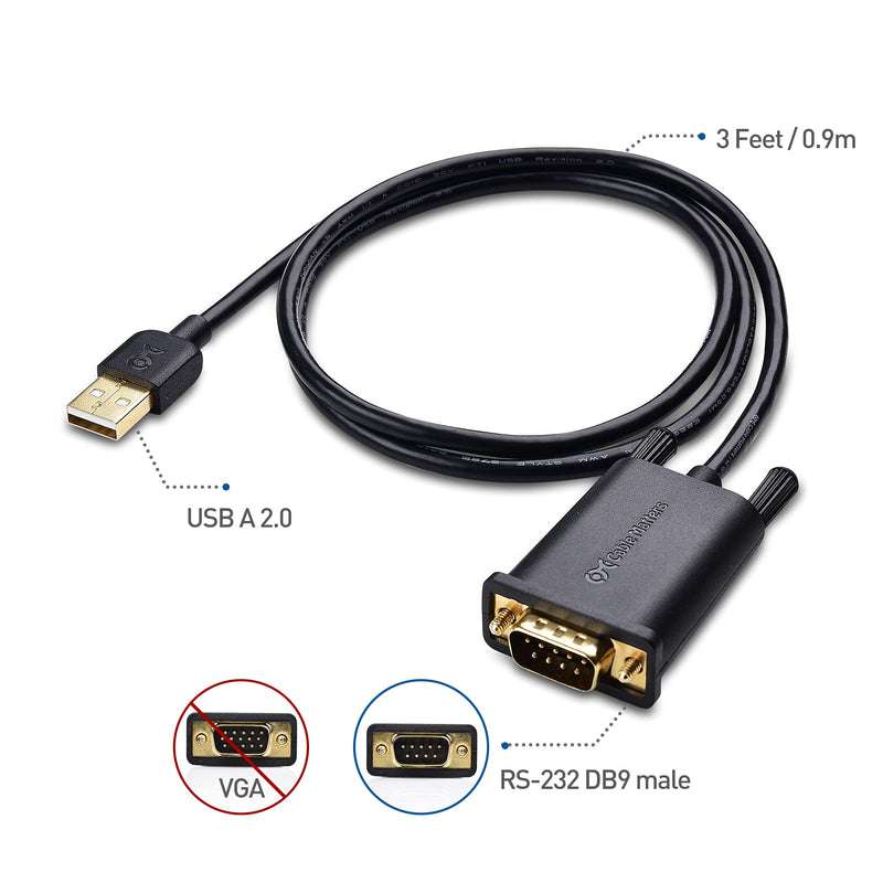 Cable Matters USB to Serial Adapter Cable (USB to RS232, USB to DB9) 3 Feet