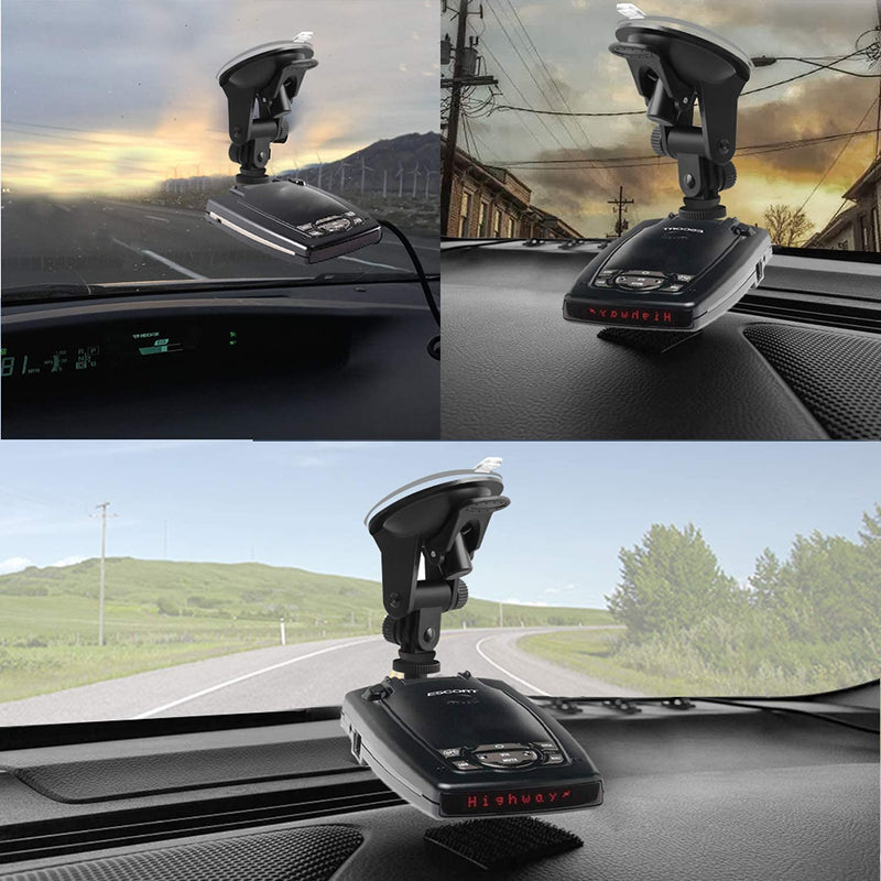 YeeBeny Suction Radar Detector Mount, Windshield & Dashboard Radar Holder Compatible with Escort Passport 9500i 7500 X50 X70 X80 Solo SC S2 S3 s75 Beltronics RX65 GX65 Red (Not for Escort IX & MAX)