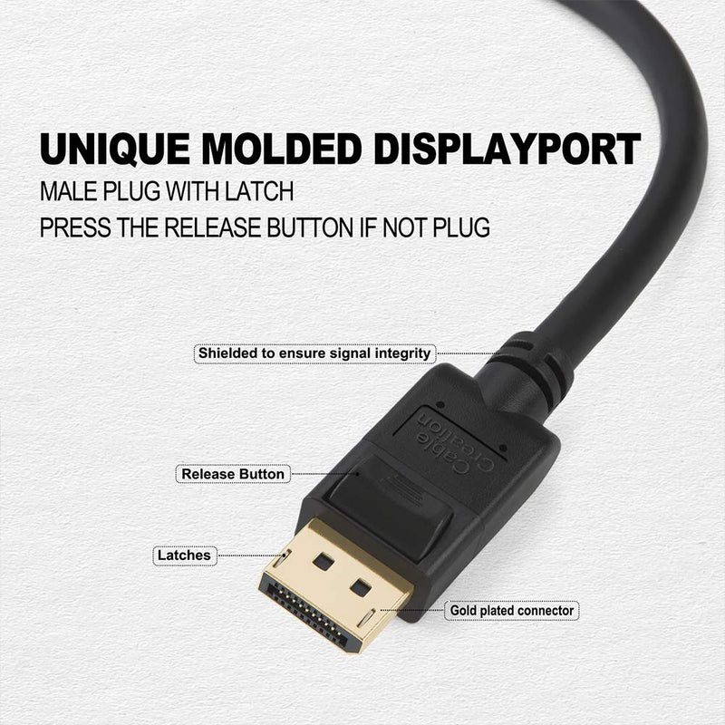 DisplayPort to HDMI Cable 4K, CableCreation Active DP to HDMI Cable 10Feet (Male to Male) Support Eyefinity Multi-Screen, 4K & 3D Audio/Video Converter Compatible for HDTV, Monitor, Projector and More 10 Feet[1-PACK]