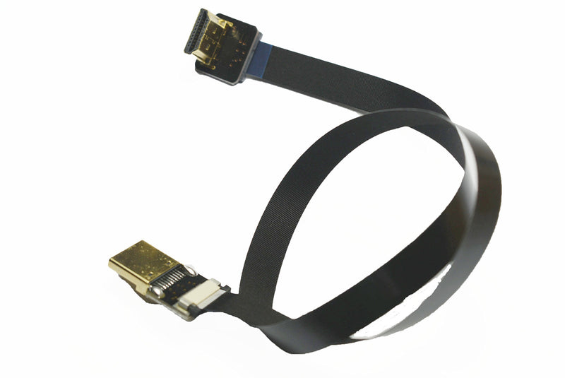 Flat Slim Thin HDMI FFC FPV HDMI Cable Standard HDMI Male to Standard HDMI Male 90 Degree for RED blackmagic BMCC Sony FS7 Canon C300 Black (50CM) 50CM A1-A2-BLACK-19.5"