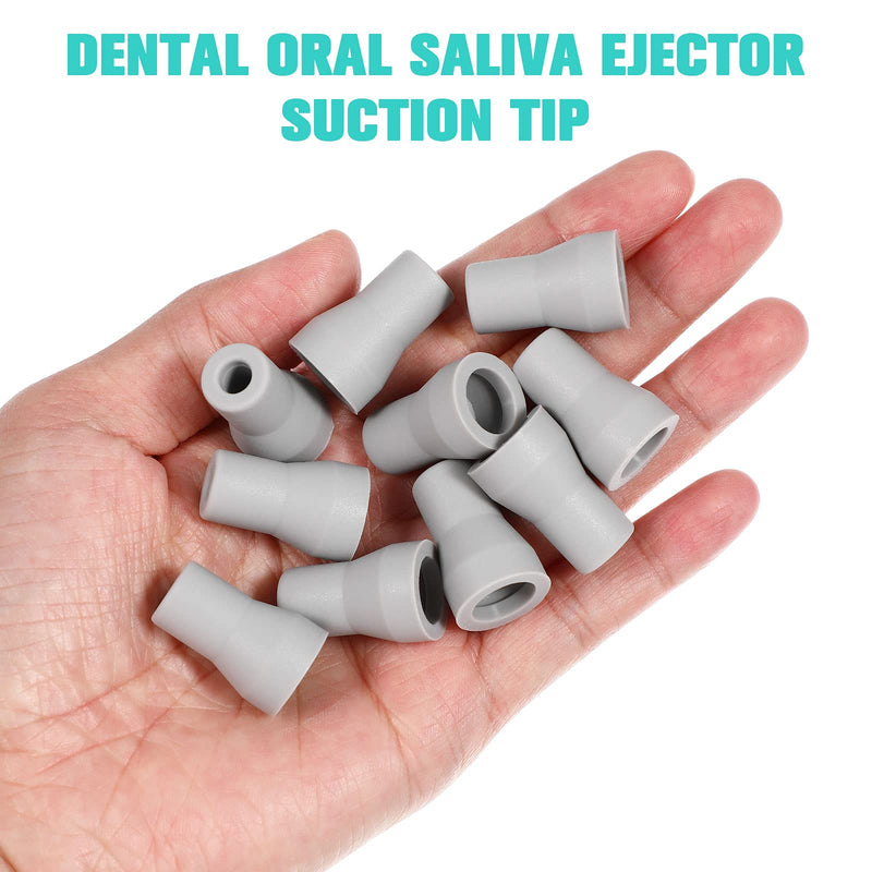 Healifty Dental Oral Saliva Ejector Replacement Rubber Valve Snap Tip Adapter for Dentist Surgical Suction Tips 10pcs (Grey)