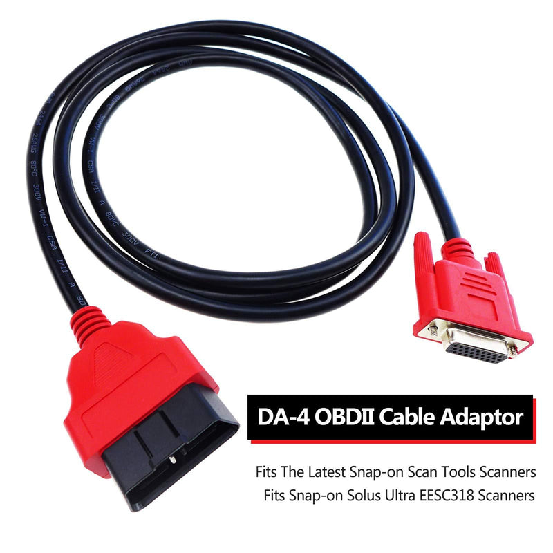 AutoGrills DA-4 OBDII Cable Adaptor for Snap-on Solus Ultra EESC318 Scanner Main Test OBD2 Connector Cable Scan Tool, EAX0068L00C, EAX0068L26A, 6-FT Long