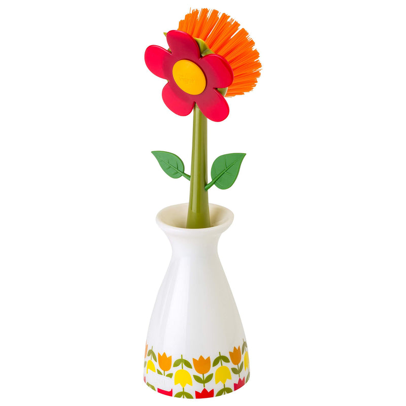 Vigar Dish Brush, PP, red, 7.5 x 7.5 x 25.5 cm