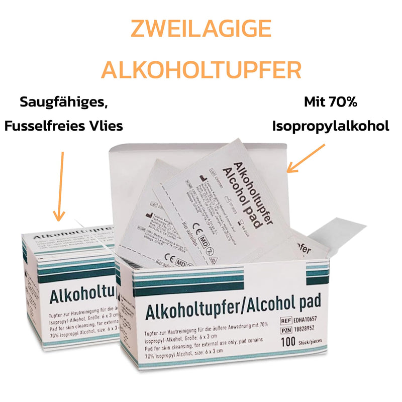 Alcohol Preparation Pads Alcohol Wipes, 70% Isopropyl Alcohol, Pack of 100, First Aid Alcohol Wipes, Individually Wrapped, Alcohol Wipes for General Cleaning, 2 Ply, Surgical Alcohol Wipes
