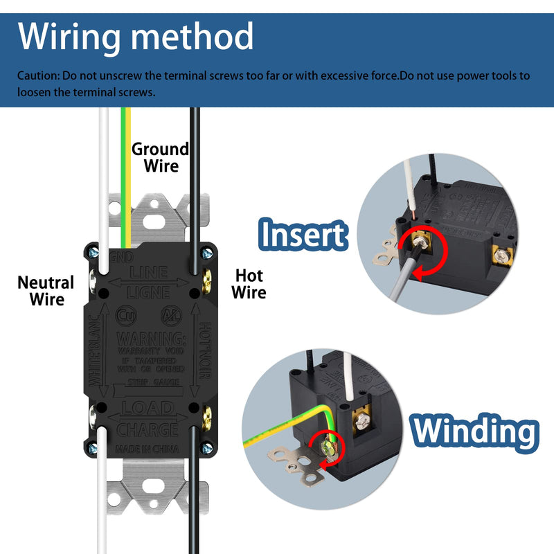 NineLeaf 2 Pack 15Amp GFCI Outlet Receptacles, Tamper-Resistant (TR) Weather-Resistant (WR) with LED Indicator,Decorative Wall Plates and Screws Included, ETL Certified, Black